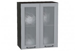 Шкаф верхний с 2-мя остекленными дверцами Ницца Magnum / Graphite 60 х 31,8 х 71,6 см
