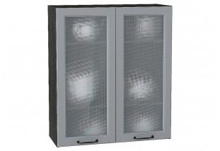 Шкаф верхний с 2-мя остекленными дверцами Ницца Magnum / Graphite 80 х 31,8 х 92 см