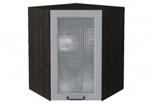Шкаф верхний угловой остекленный Ницца Magnum / Graphite 60 х 60 х 71,6 см