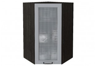 Шкаф верхний угловой остекленный Ницца Magnum / Graphite 60 х 60 х 92 см