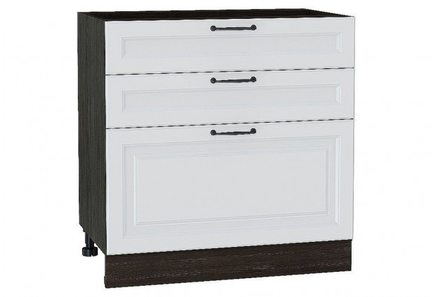 Шкаф нижний с 3-мя ящиками Ницца Blanco / Graphite 80 х 47,8 х 81,6 см