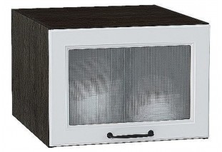Шкаф верхний горизонтальный остекленный глубокий Ницца Blanco / Graphite 50 х 57,4 х 35,8 см