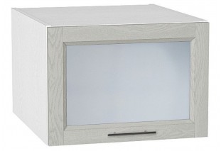 Шкаф верхний горизонтальный остекленный глубокий Сканди Cappuccino Softwood / Белый 50 х 57,6 х 35,8 см