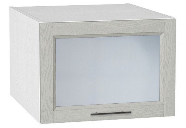 Шкаф верхний горизонтальный остекленный глубокий Сканди Cappuccino Softwood / Белый 50 х 57,6 х 35,8 см