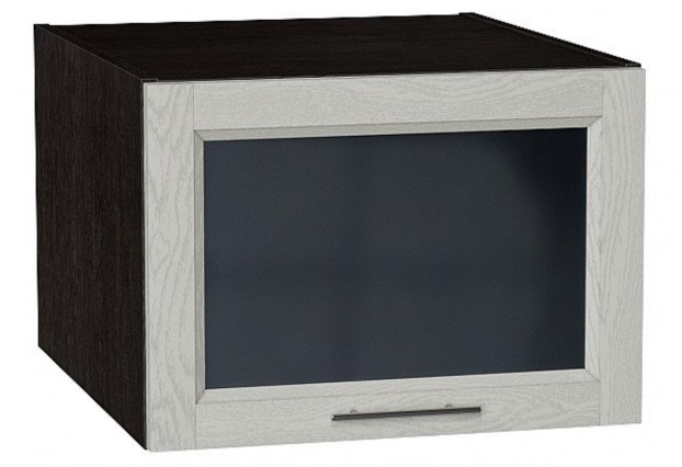 Шкаф верхний горизонтальный остекленный глубокий Сканди Cappuccino Softwood / Graphite 50 х 57,6 х 35,8 см