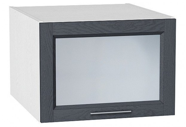 Шкаф верхний горизонтальный остекленный глубокий Сканди Graphite Softwood / Белый 50 х 57,6 х 35,8 см