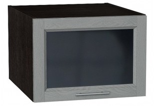 Шкаф верхний горизонтальный остекленный глубокий Сканди Grey Softwood / Graphite 50 х 57,6 х 35,8 см