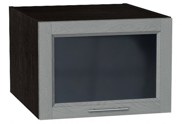 Шкаф верхний горизонтальный остекленный глубокий Сканди Grey Softwood / Graphite 50 х 57,6 х 35,8 см