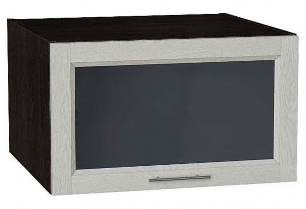 Шкаф верхний горизонтальный остекленный глубокий Сканди Cappuccino Softwood / Graphite 60 х 57,6 х 35,8 см