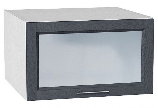 Шкаф верхний горизонтальный остекленный глубокий Сканди Graphite Softwood / Белый 60 х 57,6 х 35,8 см