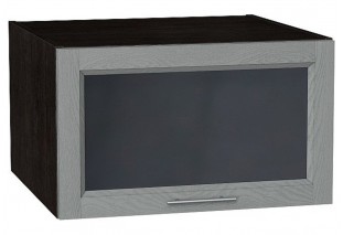 Шкаф верхний горизонтальный остекленный глубокий Сканди Grey Softwood / Graphite 60 х 57,6 х 35,8 см