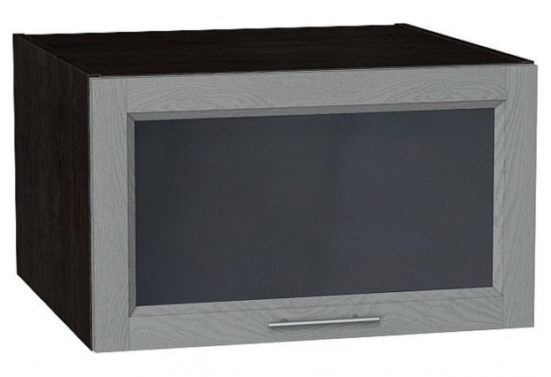 Шкаф верхний горизонтальный остекленный глубокий Сканди Grey Softwood / Graphite 60 х 57,6 х 35,8 см