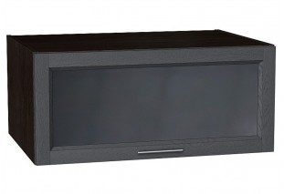 Шкаф верхний горизонтальный остекленный глубокий Сканди Graphite Softwood / Graphite 80 х 57,6 х 35,8 см