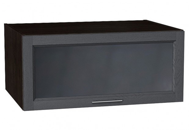 Шкаф верхний горизонтальный остекленный глубокий Сканди Graphite Softwood / Graphite 80 х 57,6 х 35,8 см