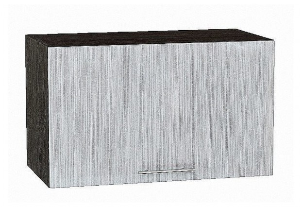 Шкаф верхний горизонтальный глубокий Валерия-М Серый металлик дождь светлый / Graphite 60 х 57,4 х 35,8 см