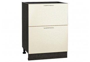 Шкаф нижний с 2-мя ящиками Валерия-М Бежевый металлик / Graphite 60 х 47,8 х 81,6 см