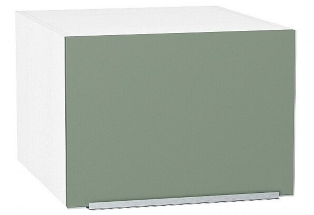 Шкаф верхний горизонтальный глубокий Фьюжн Silky Mint / Белый 50 х 57,6 х 35,8 см