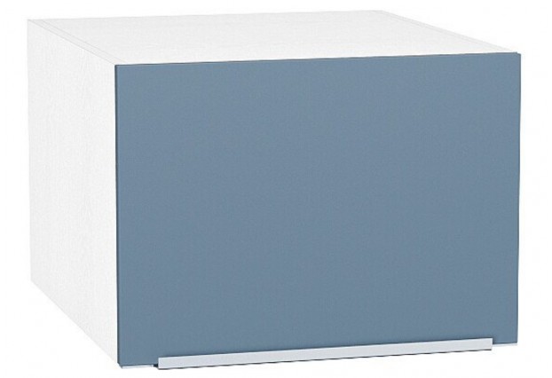 Шкаф верхний горизонтальный глубокий Фьюжн Silky Blue / Белый 50 х 57,6 х 35,8 см