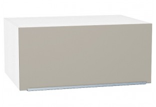 Шкаф верхний горизонтальный глубокий Фьюжн Silky Grey / Белый 80 х 57,6 х 35,8 см