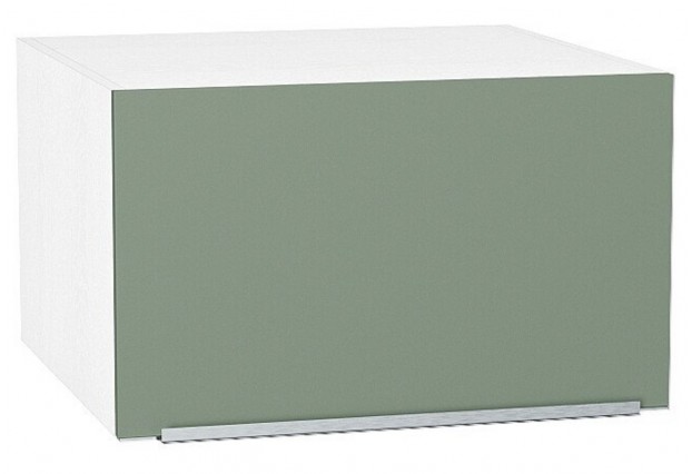 Шкаф верхний горизонтальный глубокий Фьюжн Silky Mint / Белый 60 х 57,6 х 35,8 см