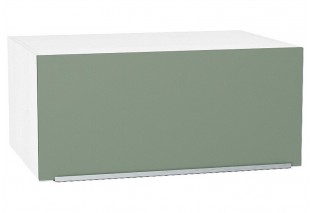 Шкаф верхний горизонтальный глубокий Фьюжн Silky Mint / Белый 80 х 57,6 х 35,8 см