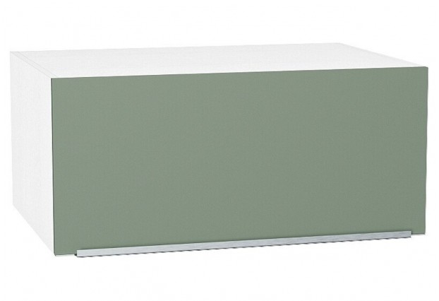Шкаф верхний горизонтальный глубокий Фьюжн Silky Mint / Белый 80 х 57,6 х 35,8 см