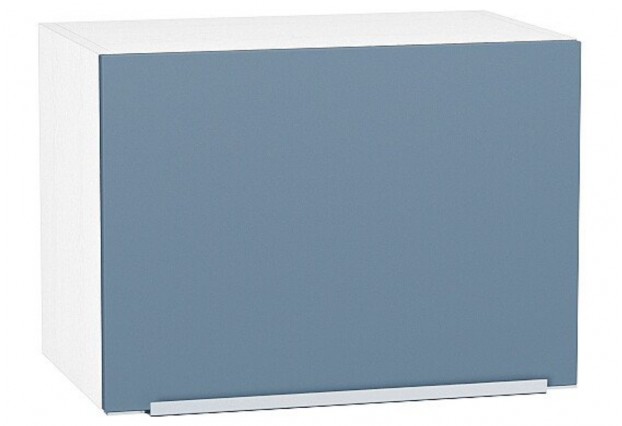 Шкаф верхний горизонтальный Фьюжн Silky Blue / Белый 50 х 32 х 35,8 см