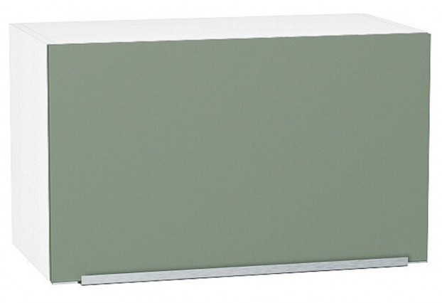 Шкаф верхний горизонтальный Фьюжн Silky Mint / Белый 60 х 32 х 35,8 см