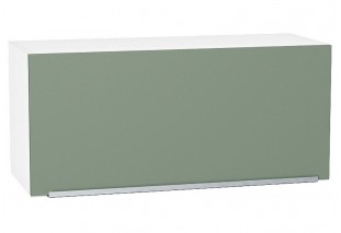 Шкаф верхний горизонтальный Фьюжн Silky Mint / Белый 80 х 32 х 35,8 см