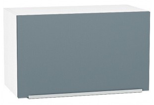 Шкаф верхний горизонтальный Фьюжн Silky Blue / Белый 60 х 32 х 35,8 см