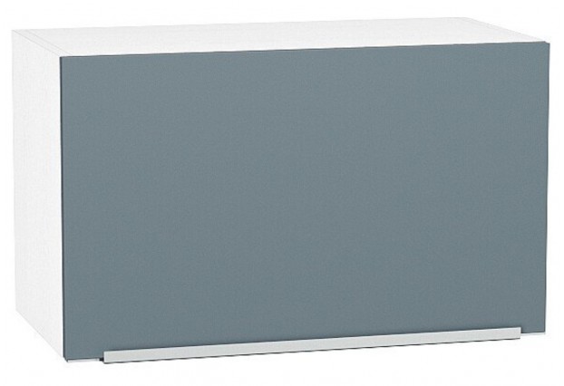 Шкаф верхний горизонтальный Фьюжн Silky Blue / Белый 60 х 32 х 35,8 см