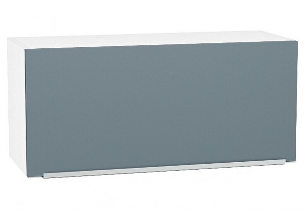 Шкаф верхний горизонтальный Фьюжн Silky Blue / Белый 80 х 32 х 35,8 см