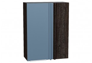 Шкаф верхний прямой угловой Фьюжн Silky Blue / Graphite 69 х 34,5 х 92 см