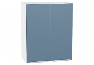 Шкаф верхний с 2-мя дверцами Фьюжн Silky Blue / Белый 60 х 32 х 71,6 см