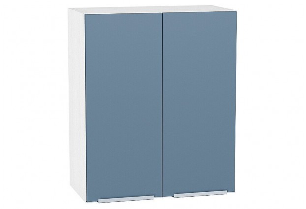 Шкаф верхний с 2-мя дверцами Фьюжн Silky Blue / Белый 60 х 32 х 71,6 см