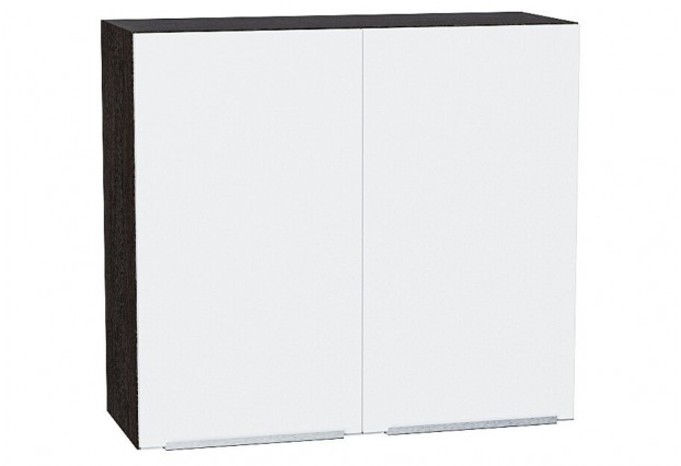 Шкаф верхний с 2-мя дверцами Фьюжн Silky White / Graphite 80 х 32 х 71,6 см