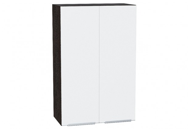 Шкаф верхний с 2-мя дверцами Фьюжн Silky White / Graphite 60 х 32 х 92 см