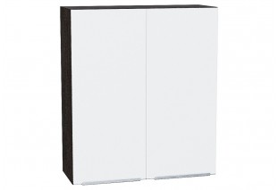 Шкаф верхний с 2-мя дверцами Фьюжн Silky White / Graphite 80 х 32 х 92 см