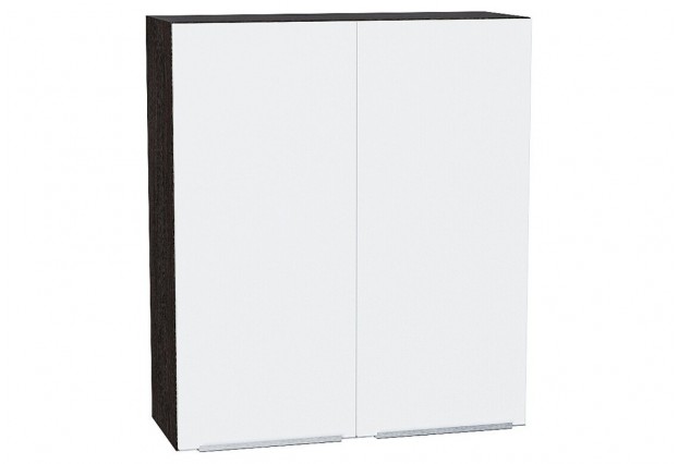 Шкаф верхний с 2-мя дверцами Фьюжн Silky White / Graphite 80 х 32 х 92 см