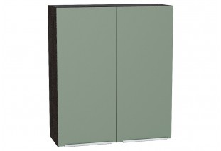 Шкаф верхний с 2-мя дверцами Фьюжн Silky Mint / Graphite 80 х 32 х 92 см