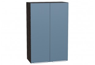 Шкаф верхний с 2-мя дверцами Фьюжн Silky Blue / Graphite 60 х 32 х 92 см