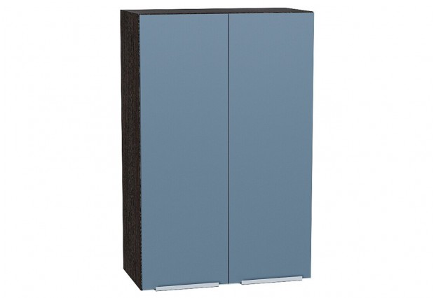 Шкаф верхний с 2-мя дверцами Фьюжн Silky Blue / Graphite 60 х 32 х 92 см