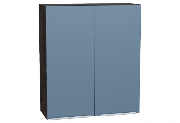 Шкаф верхний с 2-мя дверцами Фьюжн Silky Blue / Graphite 80 х 32 х 92 см