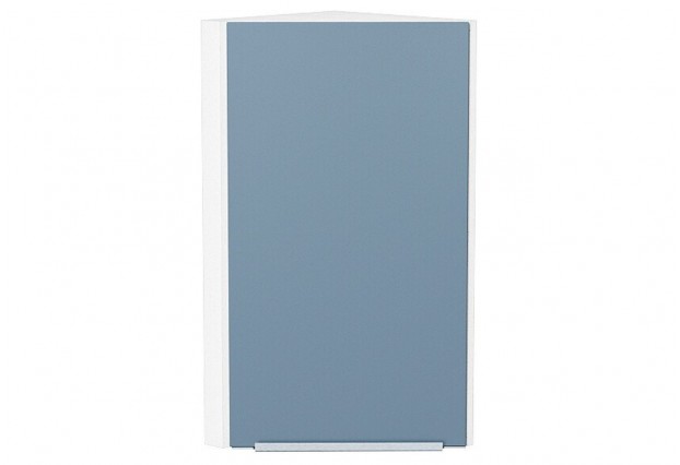 Шкаф верхний торцевой Фьюжн Silky Blue / Белый 30 х 30,6 х 71,6 см