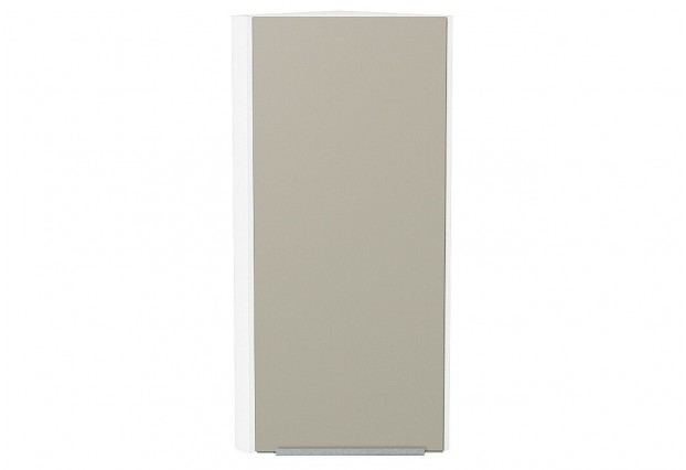 Шкаф верхний торцевой Фьюжн Silky Grey / Белый 30 х 30,6 х 92 см