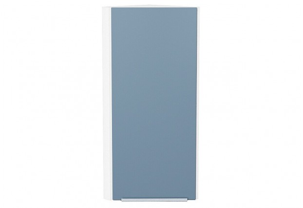 Шкаф верхний торцевой Фьюжн Silky Blue / Белый 30 х 30,6 х 92 см