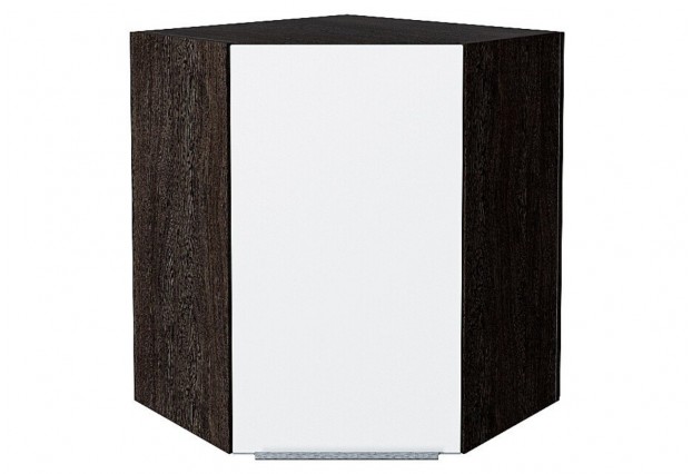 Шкаф верхний угловой Фьюжн Silky White / Graphite 60 х 60 х 71,6 см