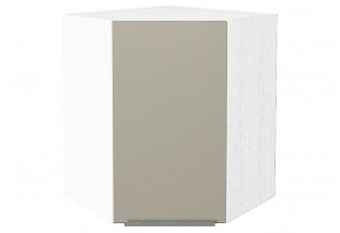Шкаф верхний угловой Фьюжн Silky Grey / Белый 60 х 60 х 71,6 см
