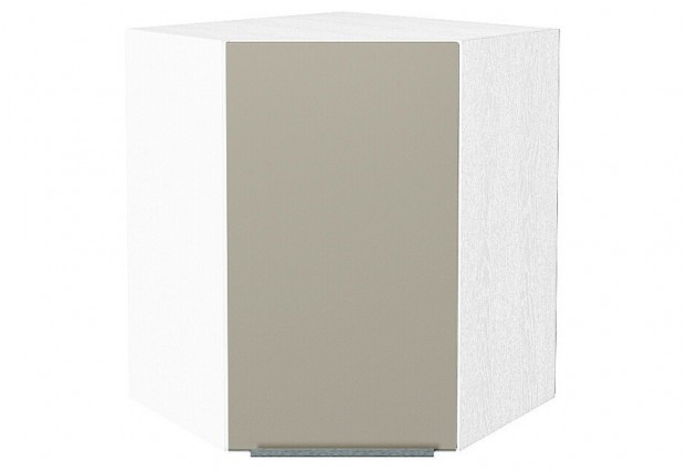 Шкаф верхний угловой Фьюжн Silky Grey / Белый 60 х 60 х 71,6 см