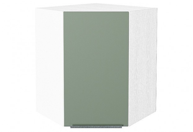 Шкаф верхний угловой Фьюжн Silky Mint / Белый 60 х 60 х 71,6 см